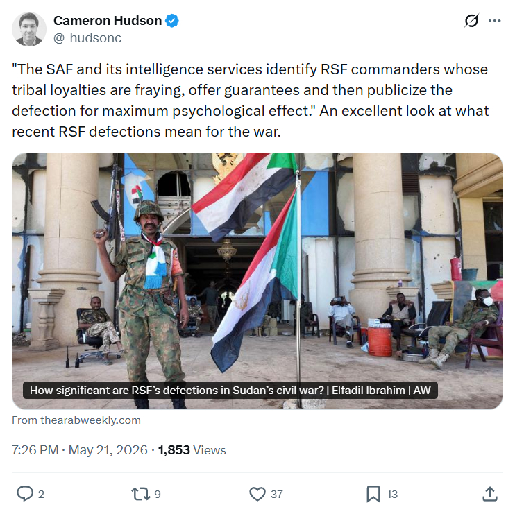 Cameron Hudson: The SAF and its intelligence services...
