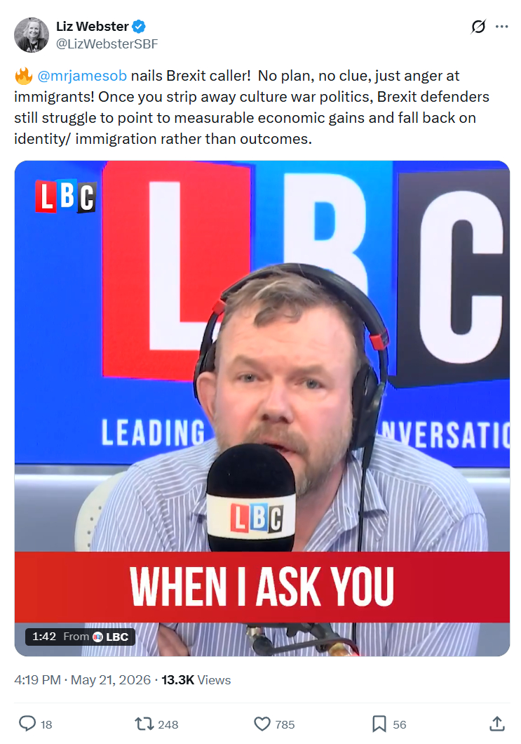 Liz Webster: nails Brexit caller!  No plan...