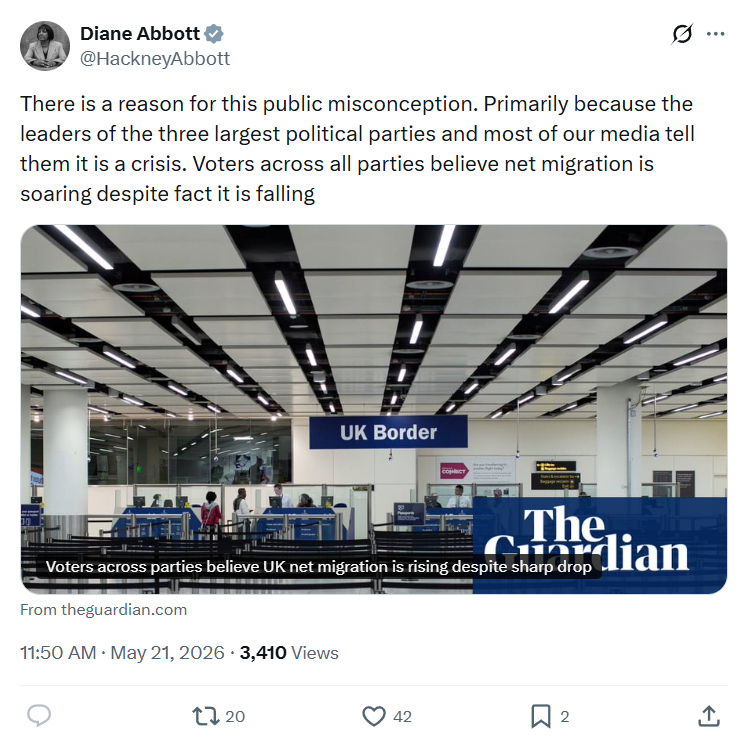 Diane Abbott: There is a reason for this...