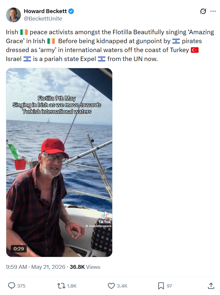 Howard Beckett: Irish 🇮🇪 peace activists amongst...