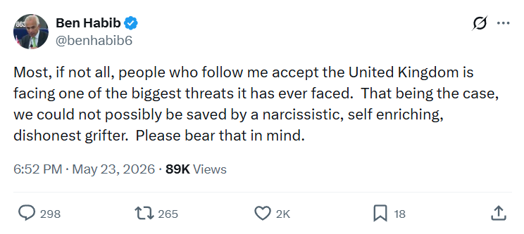 Ben Habib: Most, if not all, people who follow me…