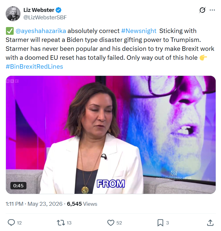 Liz Webster: @ayeshahazarika  absolutely correct #Newsnight…
