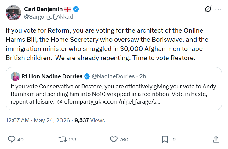 Carl Benjamin: If you vote for Reform…