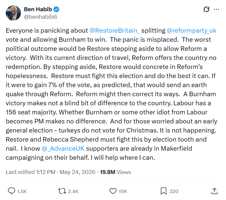 Ben Habib: Everyone is panicking about  @RestoreBritain_…