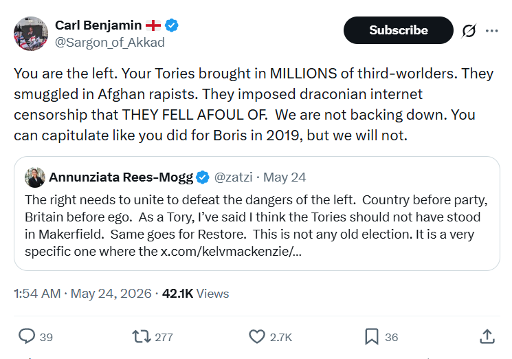 Carl Benjamin: You are the left…