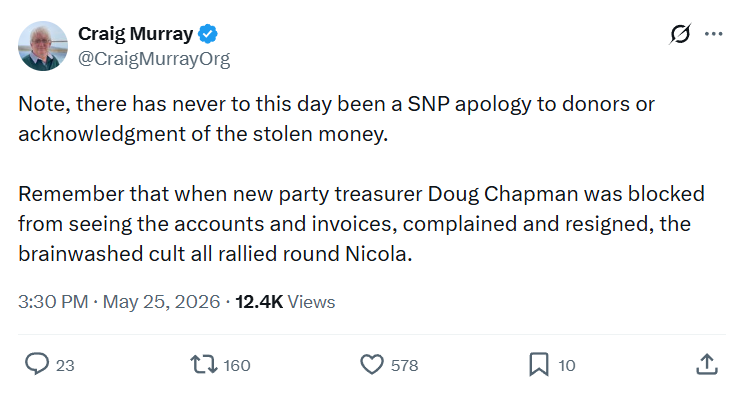 Craig Murray: Note, there has never to this day…