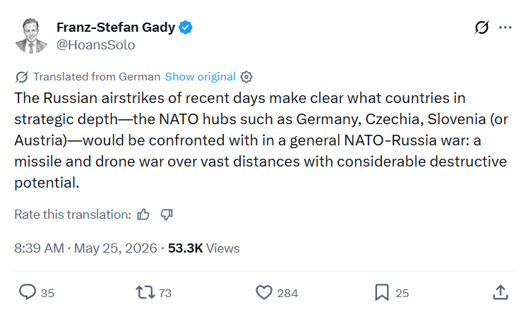 Franz-Stefan Gady: The Russian airstrikes of recent days…