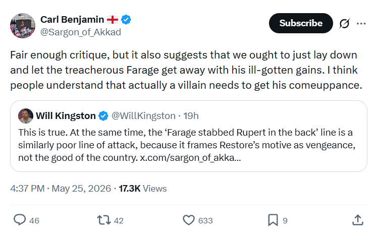Carl Benjamin: Fair enough critique…