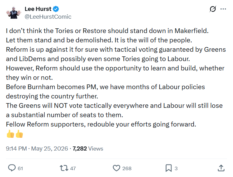 Lee Hurst: I don’t think the Tories or Restore…