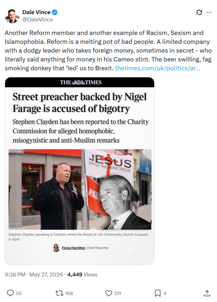 Dale Vince: Another Reform member and another example…