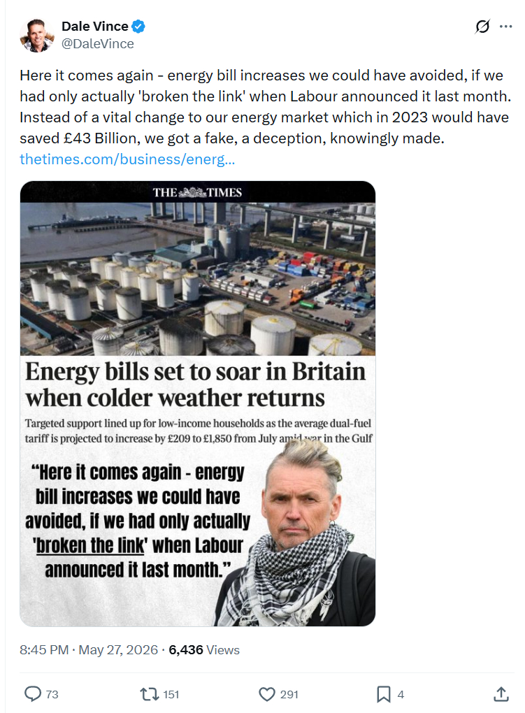 Dale Vince: Here it comes again…