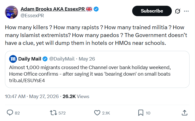 Adam Brooks: How many killers ? How many rapists ?…