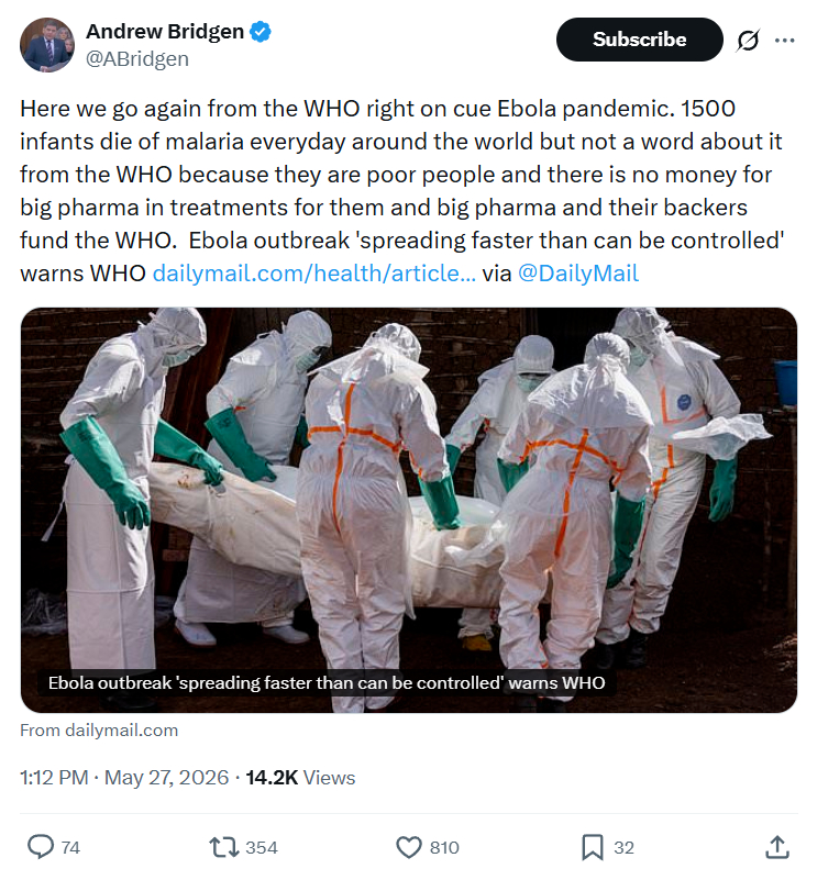 Andrew Bridgen: Here we go again from the WHO…