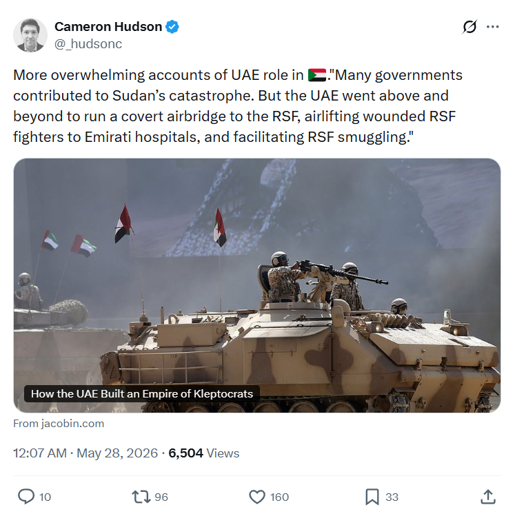 Cameron Hudson: More overwhelming accounts of UAE...