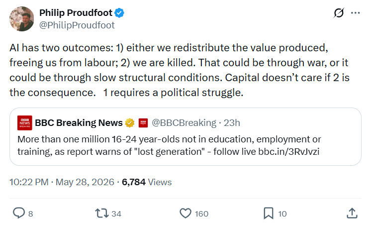 Philip Proudfoot: AI has two outcomes...