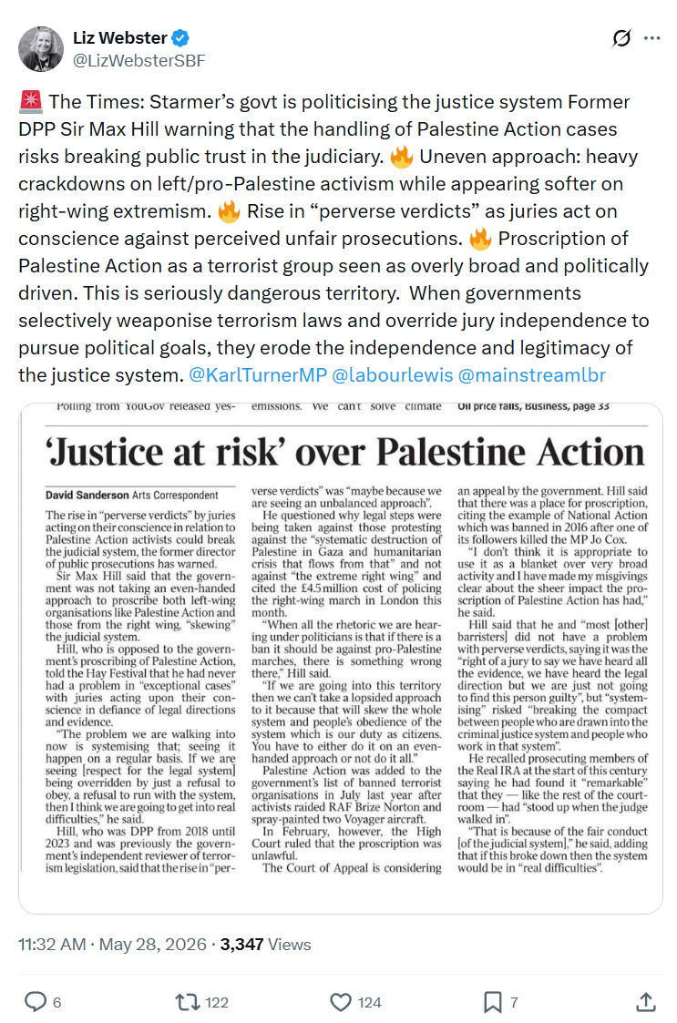 Liz Webster: The Times Starmer’s govt is...