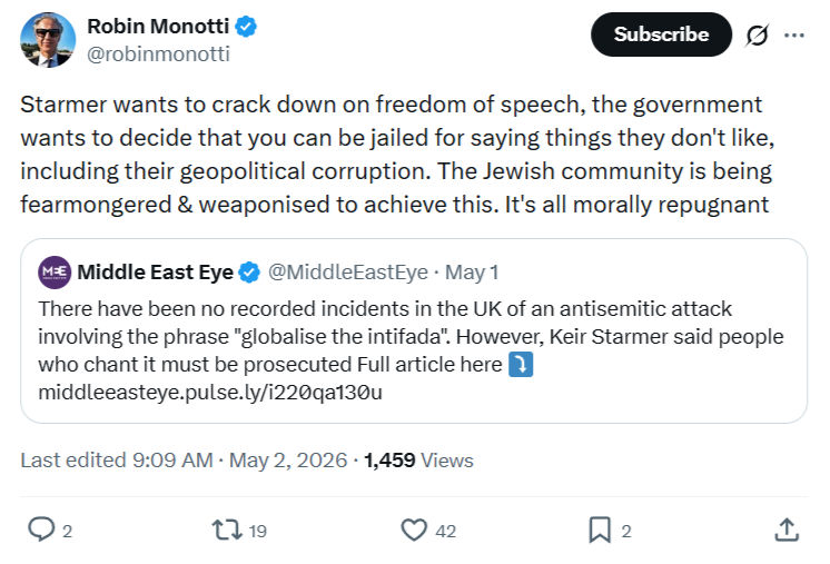 Robin Monotti: Starmer wants to crack down…