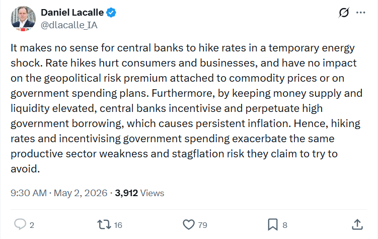 Daniel Lacalle: It makes no sense for central banks...