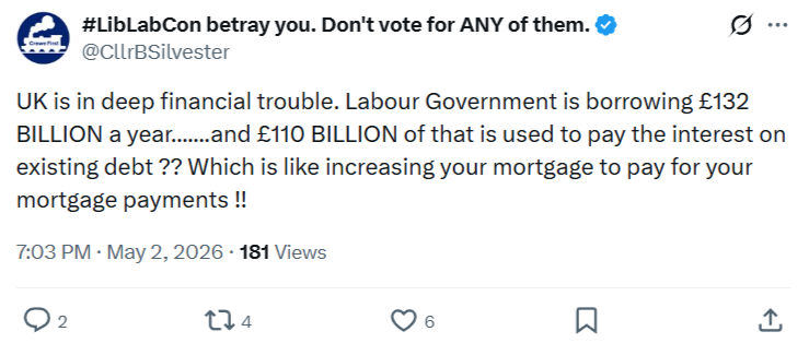 Clr Brian Silvester: UK is in deep financial trouble…