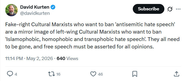 David Kurten: Fake-right Cultural Marxists…