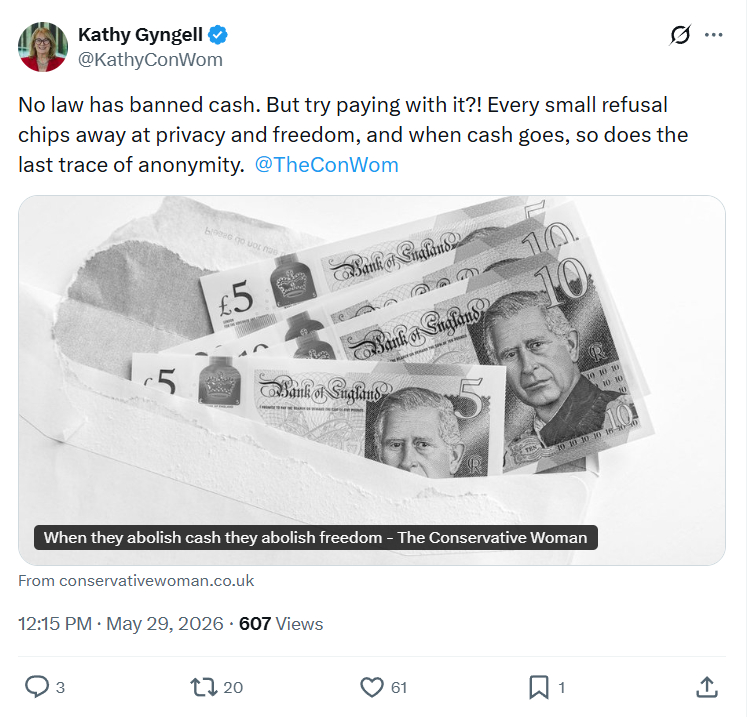 Kathy Gyngell: No law has banned cash…