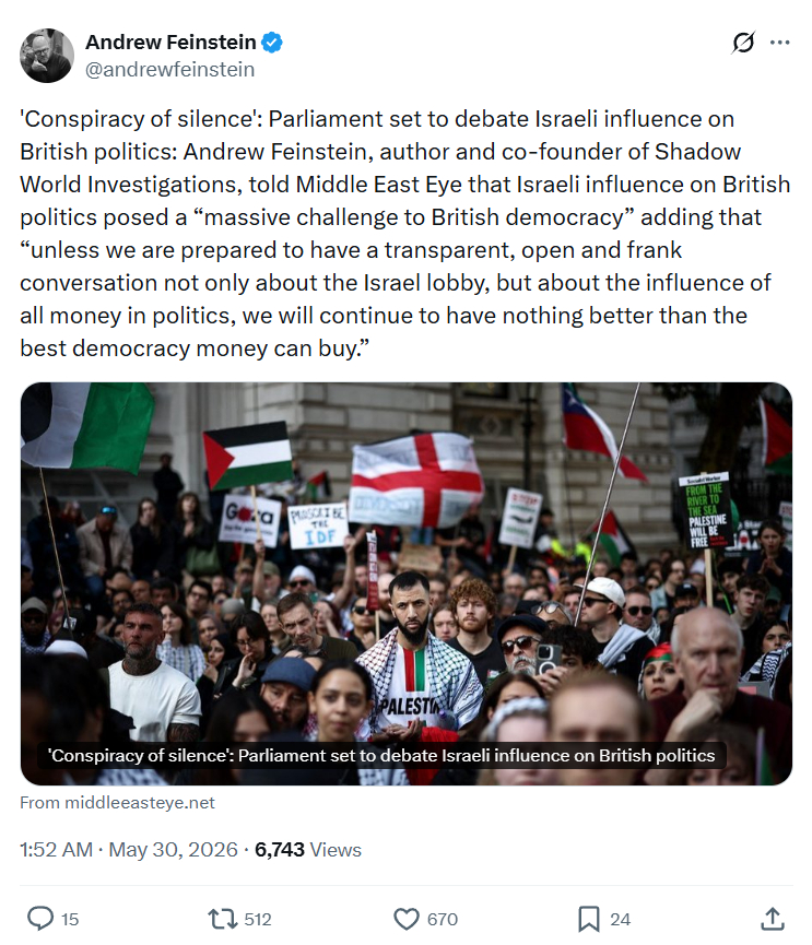 Andrew Feinstein: 'Conspiracy of silence'…