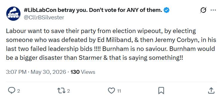 Clr Brian Silvester: Labour want to save their party…