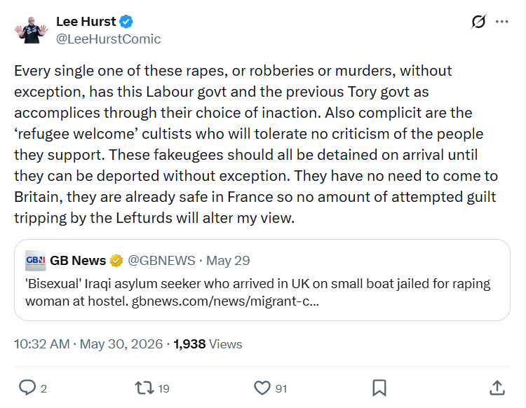 Lee Hurst: Every single one of these rapes…