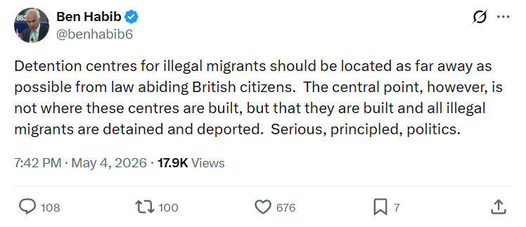 Ben Habib: Detention centres for illegal migrants…