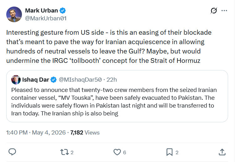 Mark Urban: Interesting gesture from US side…