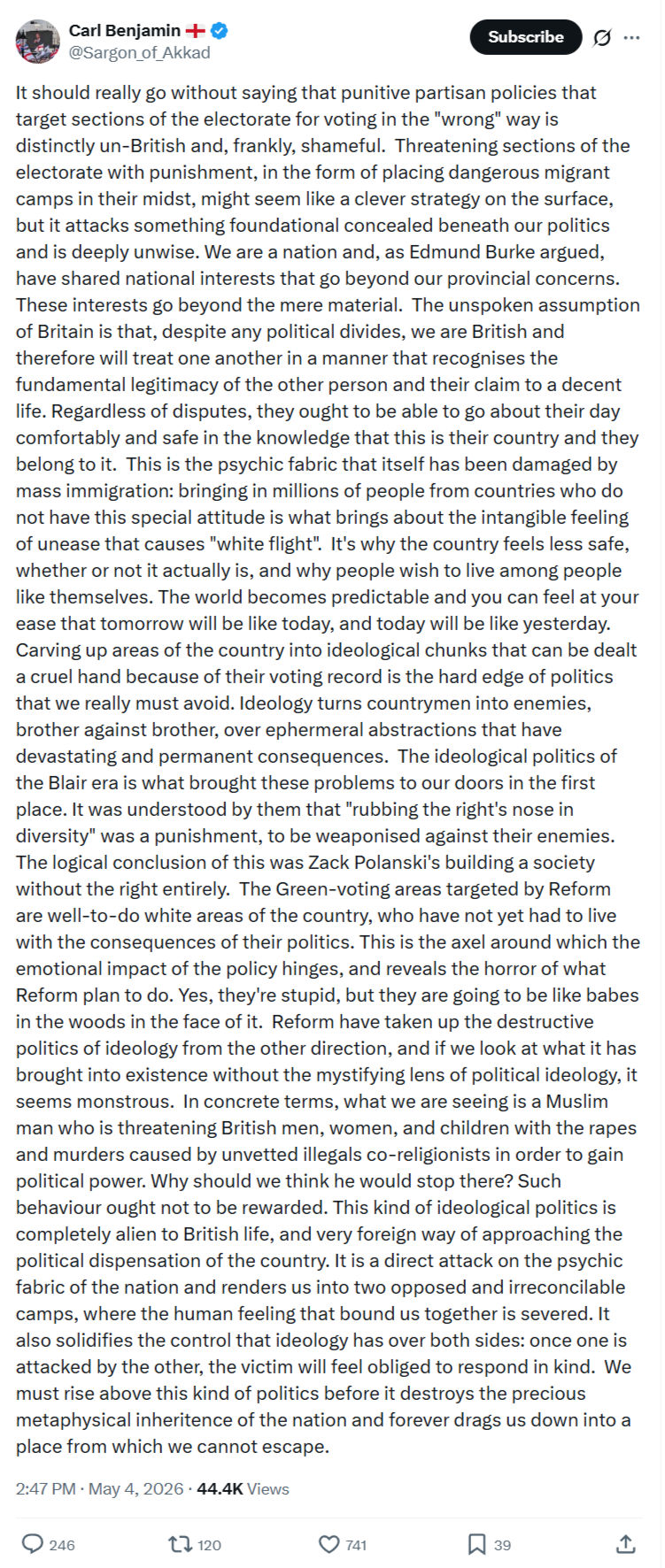 Carl Benjamin: It should really go without saying…