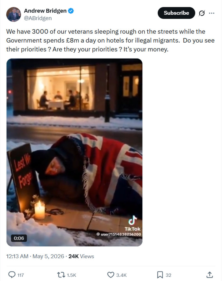 Andrew Bridgen: We have 3000 of our veterans…