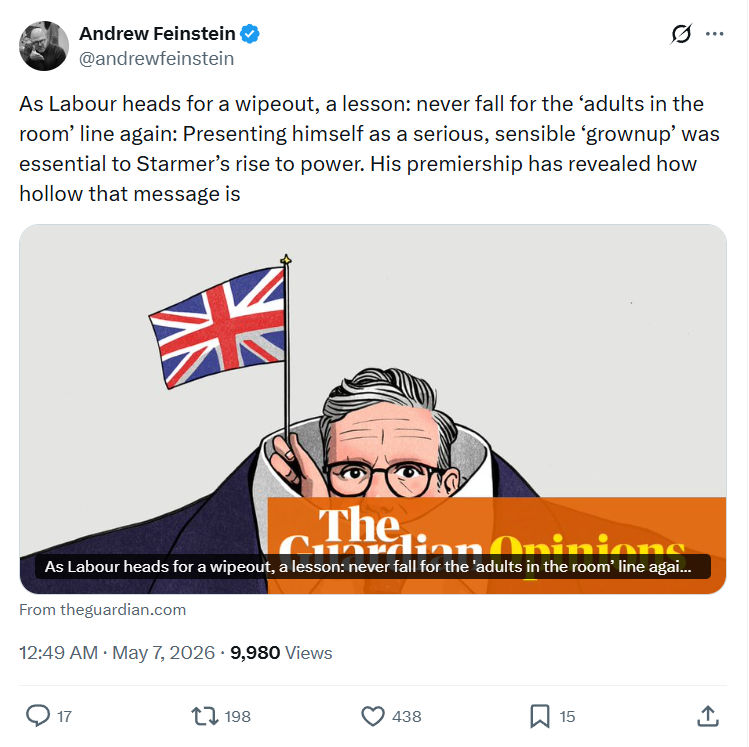 Andrew Feinstein: As Labour heads for a wipeout…