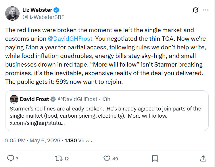 Liz Webster: The red lines were broken…