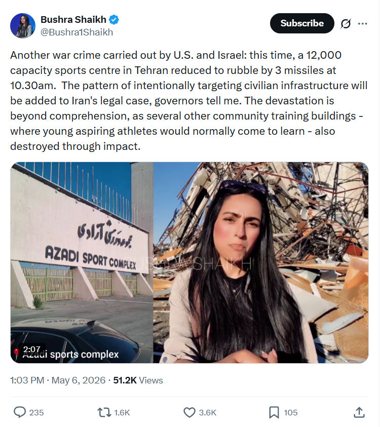 Bushra Shaikh: Another war crime carried out by U.S.…