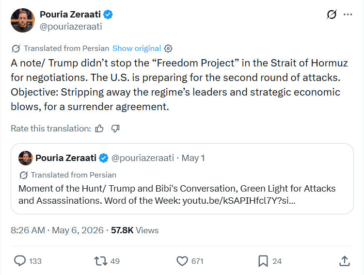 Pouria Zeraati: A note/ Trump didn’t stop the “Freedom Project” …
