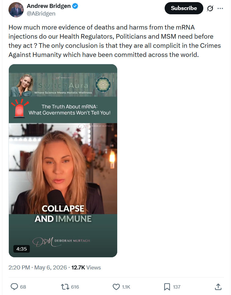 Andrew Bridgen: How much more evidence of deaths…