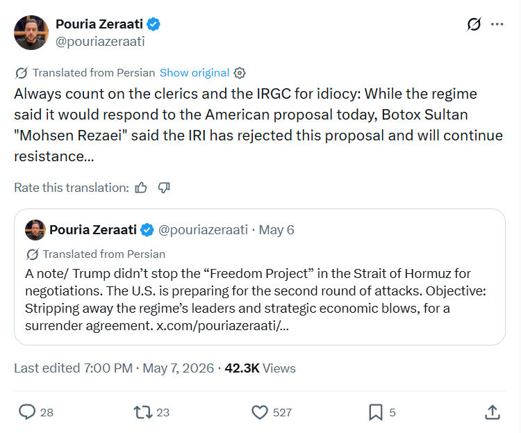 Pouria Zeraati: Always count on the clerics...