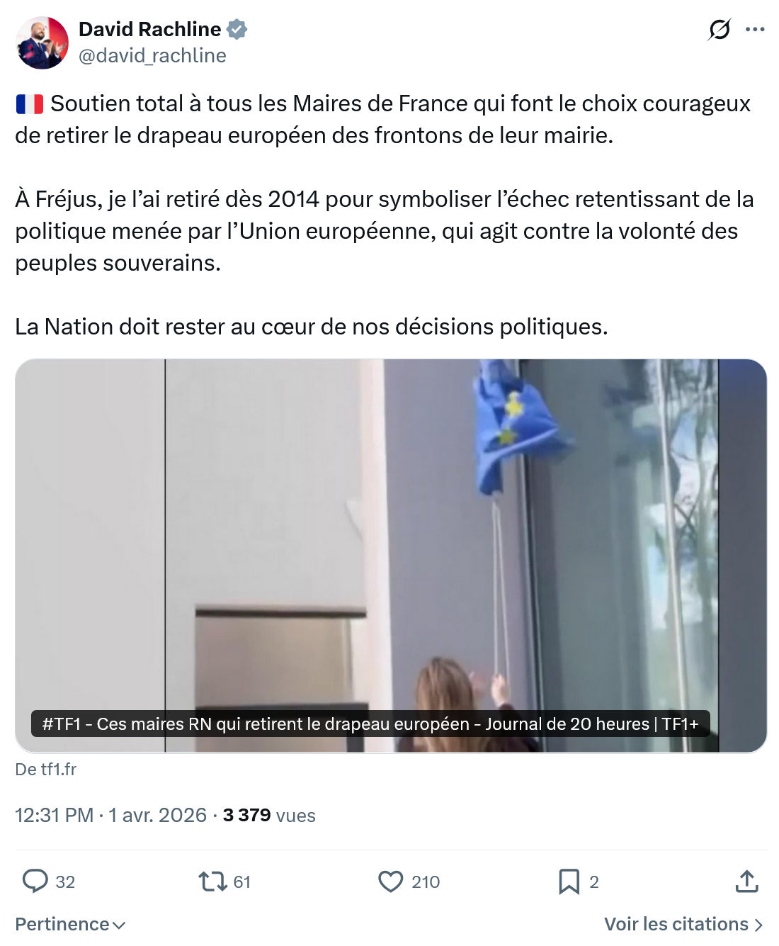 David Rachline: Soutien total à tous les Maires de France…