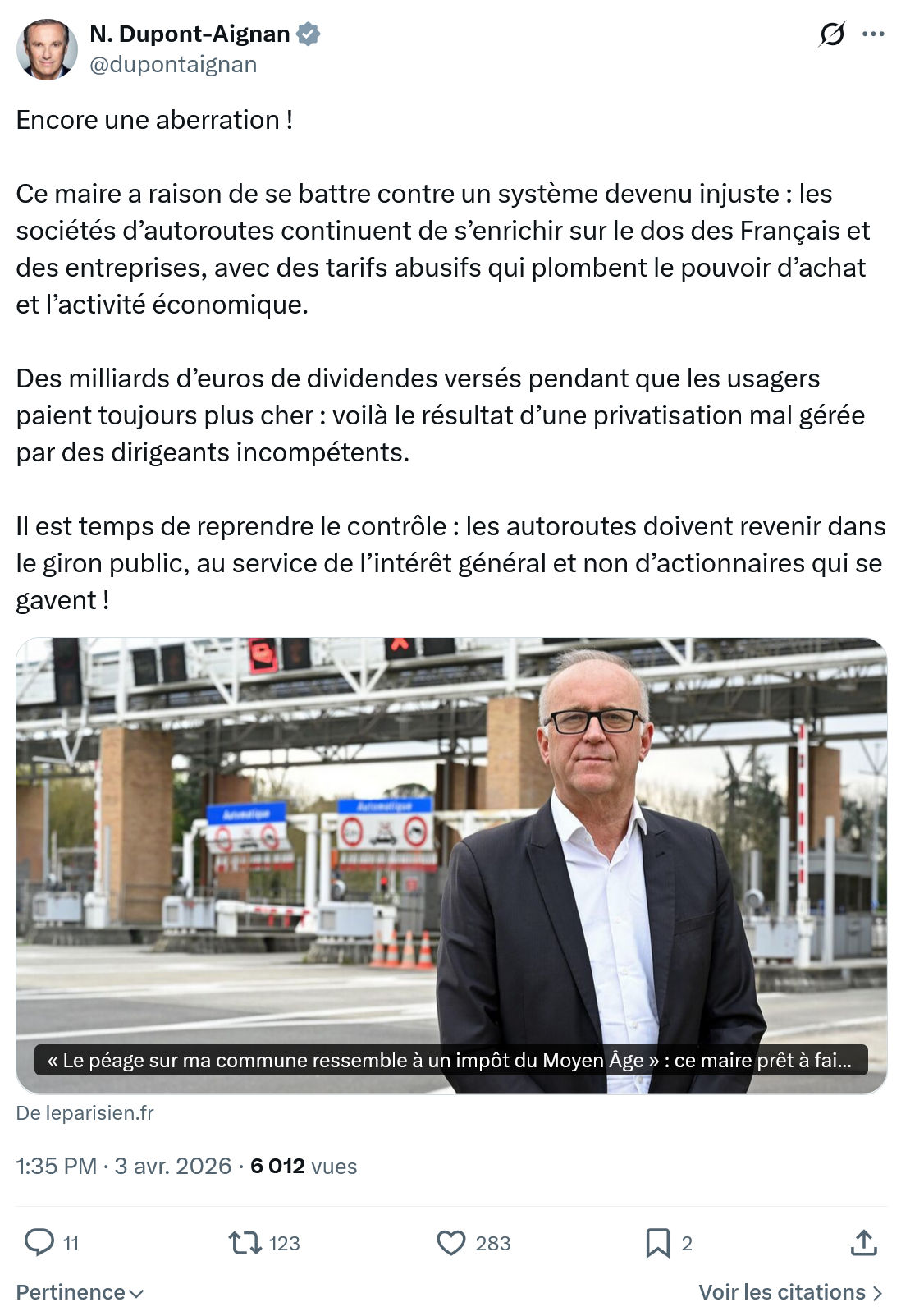 Nicolas Dupont-Aignan: Encore une aberration…