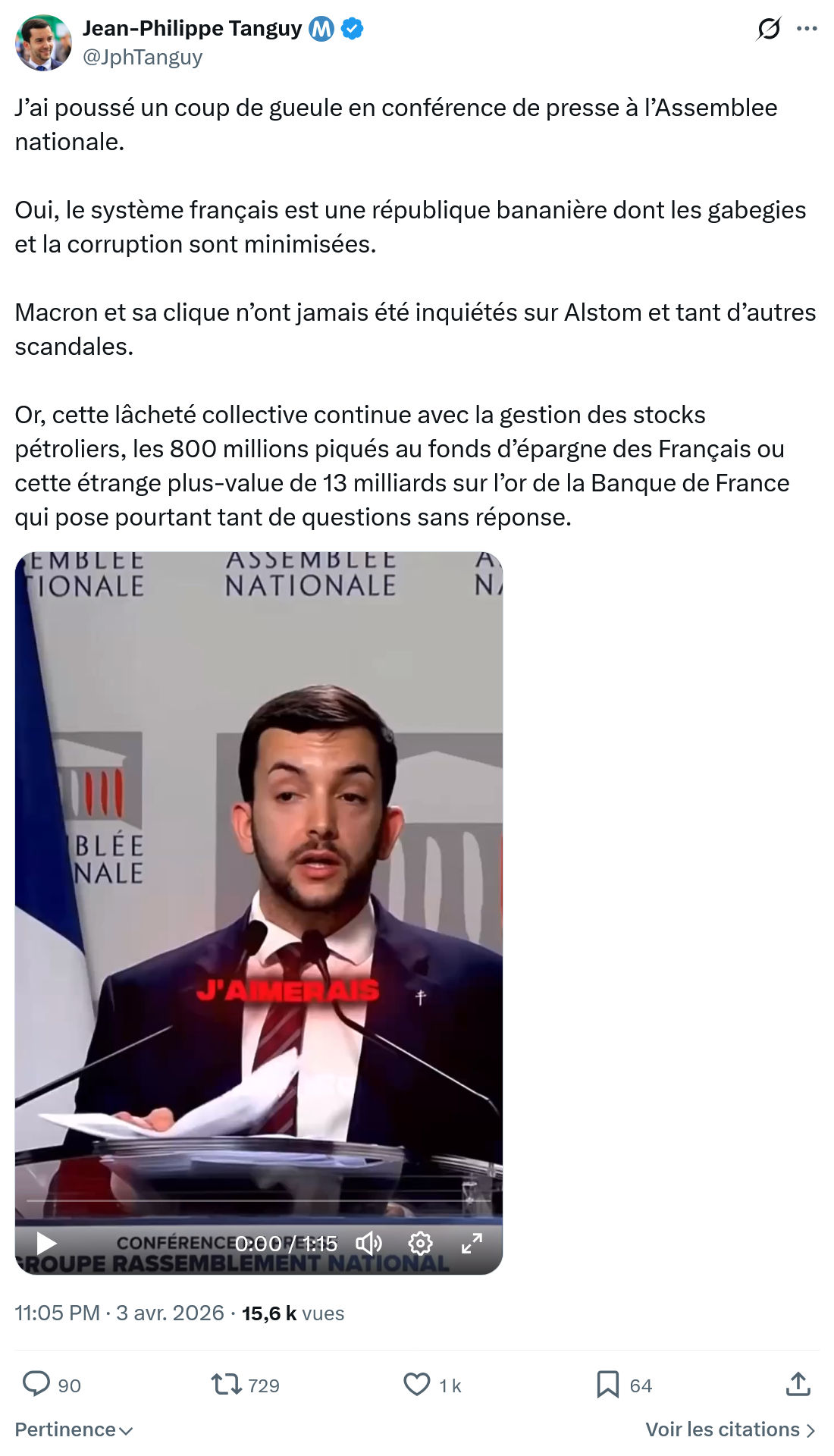 Jean-Philippe Tanguy: J’ai poussé un coup de gueule…