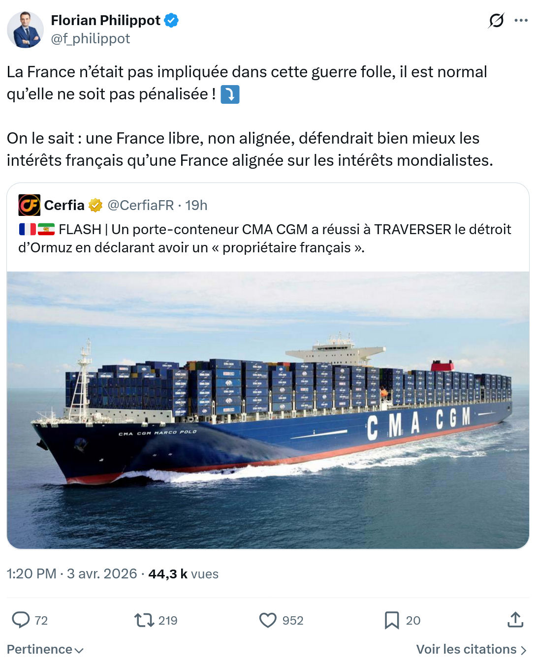 Florian Philippot: La France n’était pas impliquée…