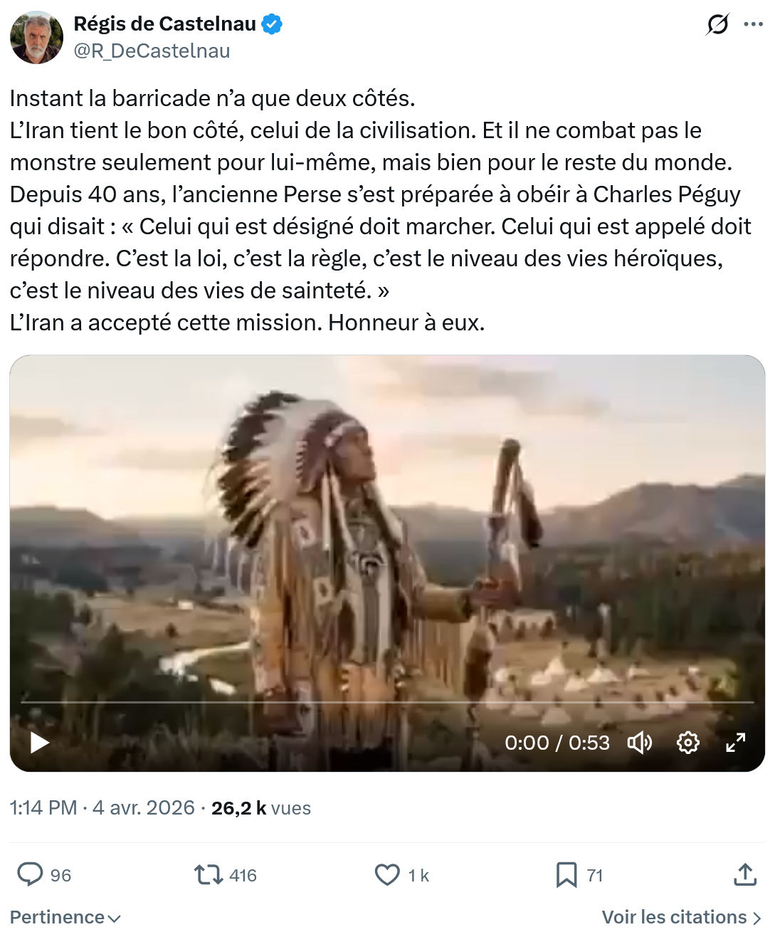 Régis de Castelnau: Instant la barricade n’a que deux côtés…