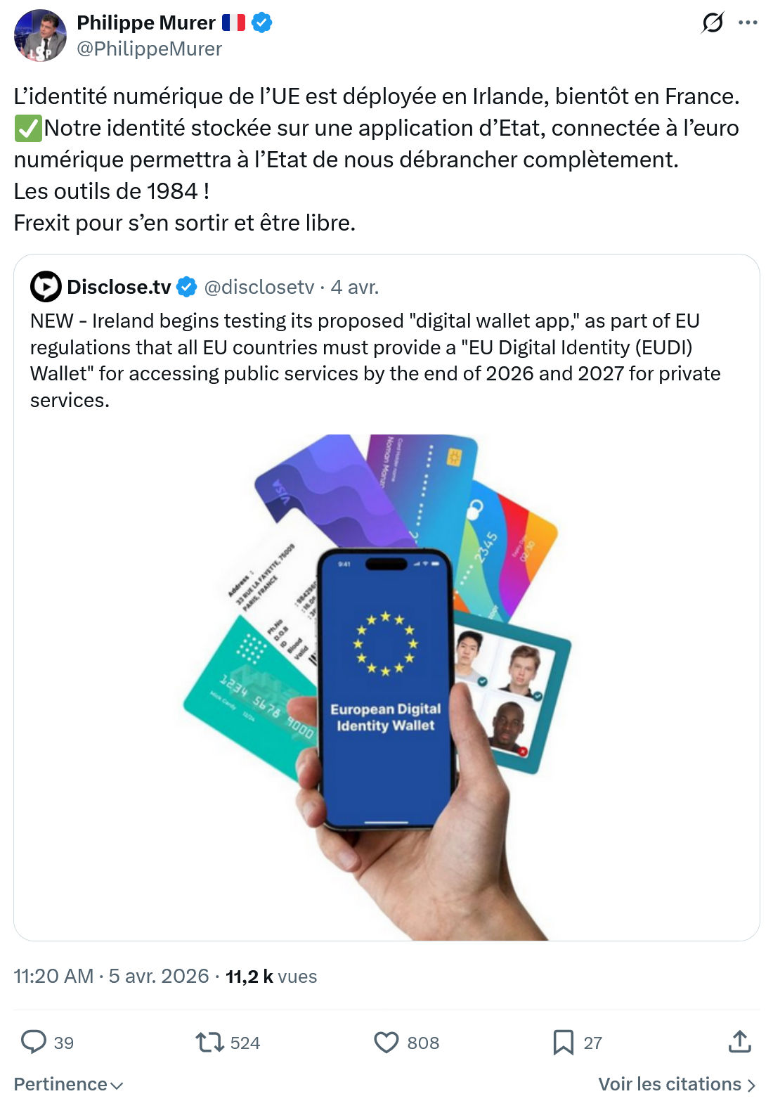 Philippe Murer: L’identité numérique de l’UE est déployée…