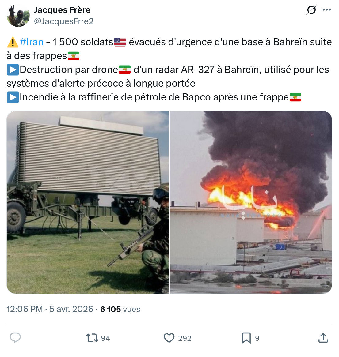 Jacques Frère: #Iran - 1 500 soldats🇺🇸 évacués…