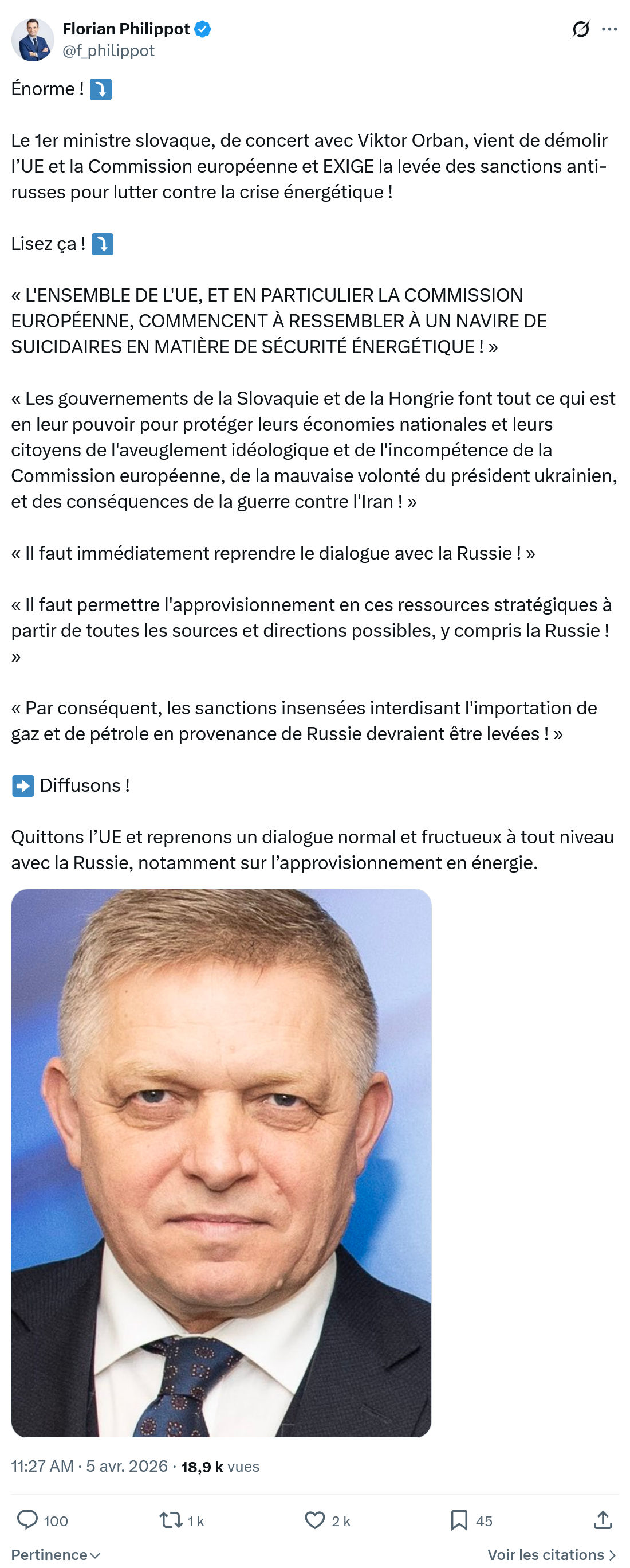 Florian Philippot: Énorme !…