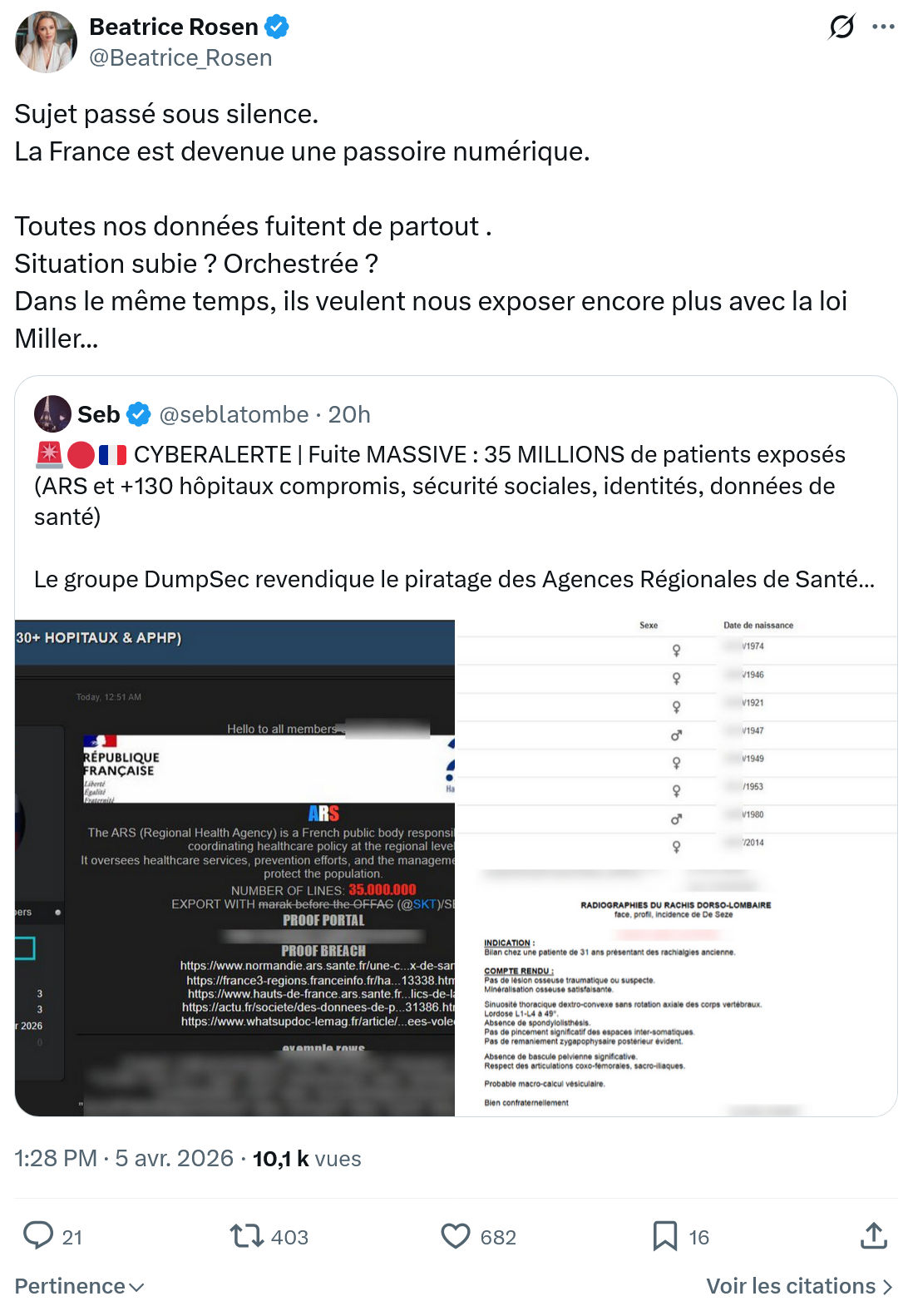 Béatrice Rosen: Sujet passé sous silence…