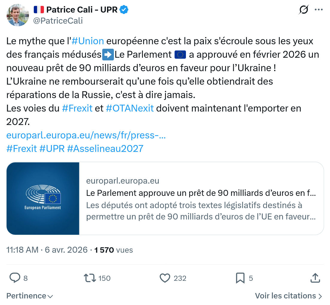 Patrice Cali: Le mythe que l'#Union européenne…