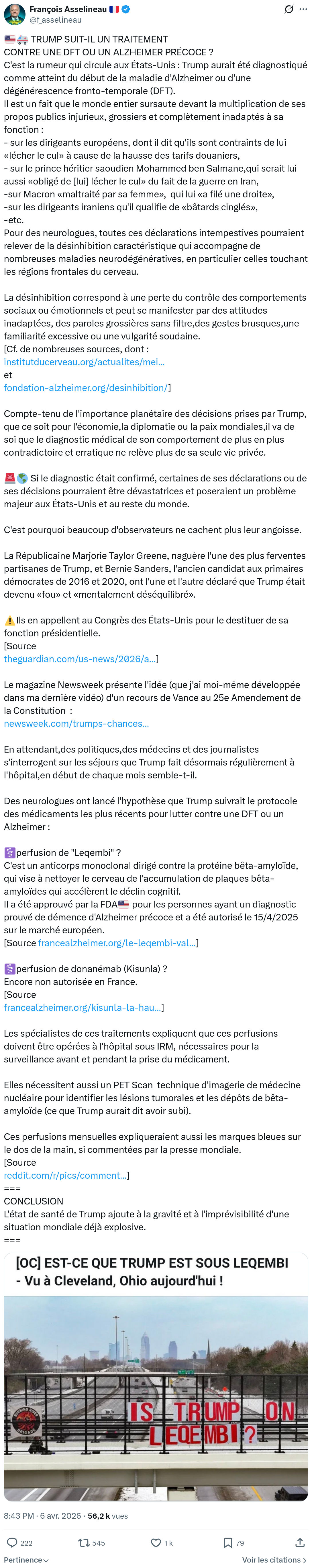 Francois Asselineau: TRUMP SUIT-IL UN TRAITEMENT…