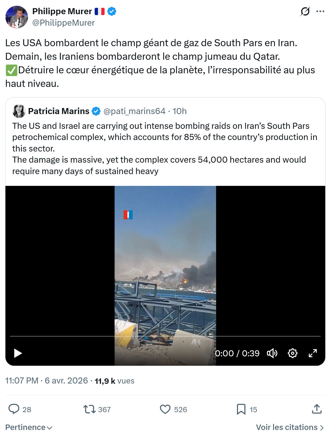 Philippe Murer: Les USA bombardent le champ géant…